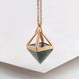 Geometric Rose / Gold Plated Silver Multi Gemstone Pyramid Necklace, thumbnail 4 of 8