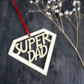 Super Dad Fathers Day Card With Woodcut Keepsake, 2 of 6