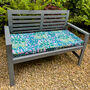 Water Resistant Bench Seat Pad Cottage Garden Teal, thumbnail 4 of 6
