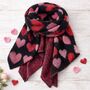 Love Hearts Diagonal Edge Wool Blend Scarf In Gift Box, thumbnail 1 of 4