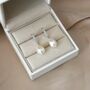 Nia Crystal White Ivory Pearl Drop Ball Gift Earrings, thumbnail 4 of 4