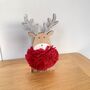 Christmas Reindeer With Pom Pom Scarf, thumbnail 4 of 4