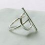 Overlapping T Bar Gold Plated Sterling Silver Ring, thumbnail 6 of 9