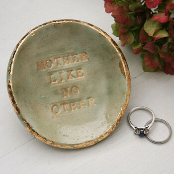 Green And Gold 'Mother Like No Other' Ceramic Dish, 2 of 4