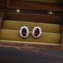Genuine Garnet Red Crystal Stud Earrings, thumbnail 2 of 12