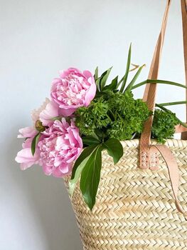 Handwoven Straw Market Bag With Long And Short Natural Leather Handles, 3 of 6