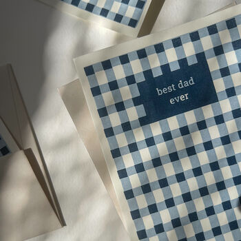 Gingham Blue Father's Day Card, 7 of 8