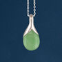 Personalised Sterling Silver Jade Teardrop Necklace, thumbnail 2 of 12