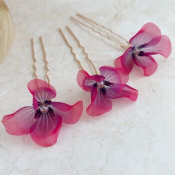 Pink And Purple Flower Hair Pins, 8 of 9