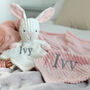 Personalised Bunny Ribbed Comforter And Blanket Set, thumbnail 4 of 12