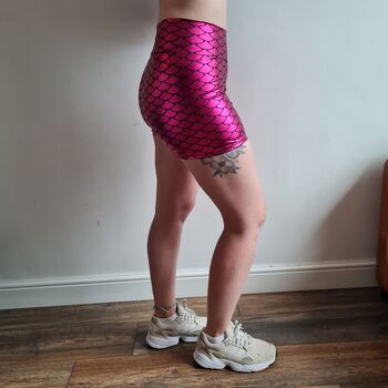 Hot Pink Mermaid Festival Adult Shorts, 2 of 4