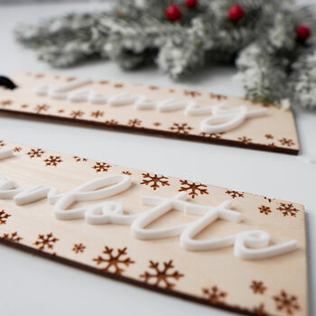 Personalised Wooden Christmas Stocking Name Tag, 3 of 6