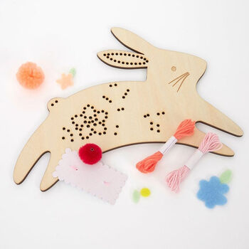 Wooden Bunny Embroidery Easter Kraft Kit, 4 of 4