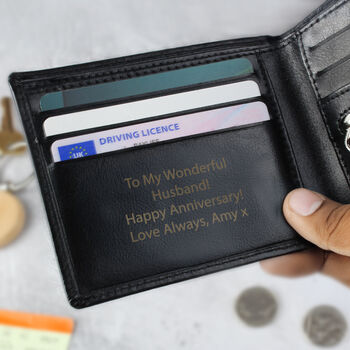 Gifts For Him Personalised Leather Wallet For Men, 9 of 9