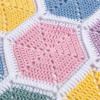 Honeycomb Baby Blanket Easy Crochet Kit, 5 of 10