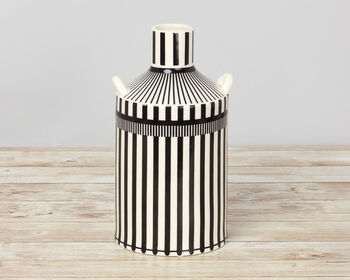 G Decor Lagos Black White Stripe Abstract Pattern Vase, 4 of 7