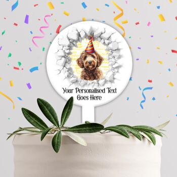 Personalised Labradoodle Birthday Break Through Dog, 4 of 8