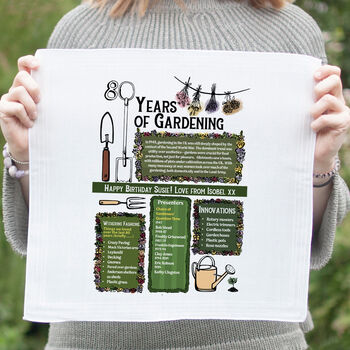 Personalised 80th Birthday Gift For Gardeners Handkerchief Pair, 4 of 6
