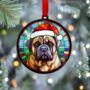 Bull Mastiff In Santa Hat Suncatcher Decoration, thumbnail 3 of 6