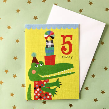 Crocodile 5th Birthday Card, 5 of 5