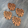Wooden Drinks Coasters With Monstera Leaf Design, thumbnail 5 of 6