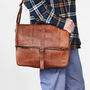Roll Top Leather Messenger Bag, thumbnail 1 of 6