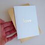 Handmade Gold Leaf Love Engagement Card, thumbnail 3 of 6