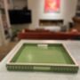 Green Decorative Coffee Table Tray With Pink Edge, thumbnail 4 of 4