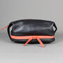 Black Leather Open Top Wash Bag With Orange Zip, thumbnail 4 of 7