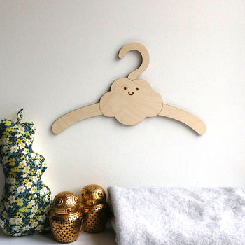 Personalised Childrens Coat Hanger With Cloud Design, 5 of 8