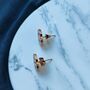 Large Round Tb Elegant 18ct Gold Plated Stud Earrings, thumbnail 4 of 5