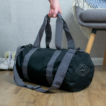 Personalised Holdall. Geometric Design With Initials, 3 of 4