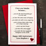 'Love You Because' Personalised Anniversary Card, thumbnail 2 of 2