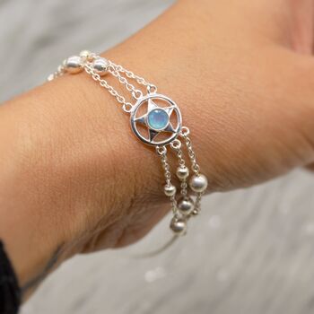 Aqua Chalcedony / Opal Sterling Silver Bracelet, 4 of 12