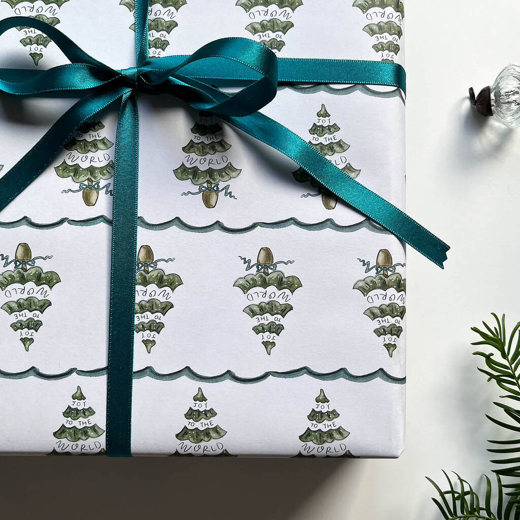 Joy To The World Christmas Tree Gift Wrapping Paper By Love One Another ...