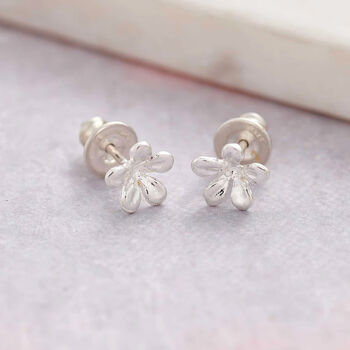 Jasmine Flower Solid Silver Stud Earrings, 2 of 5