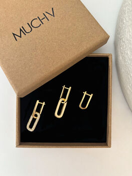 Gold Small Dangle Hoop Earrings With Charms, 5 of 8