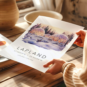 Lapland Travel Print Of The Artic Snow Globes, 4 of 7