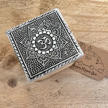 Small Trinket Boxes Set Of Two Silver Boho Box, 6 of 8