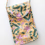 Block Print Mobile Phone Purse Fair Trade Crossbody Bag, thumbnail 3 of 11
