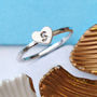 Sterling Silver Heart Initial Ring, thumbnail 4 of 9