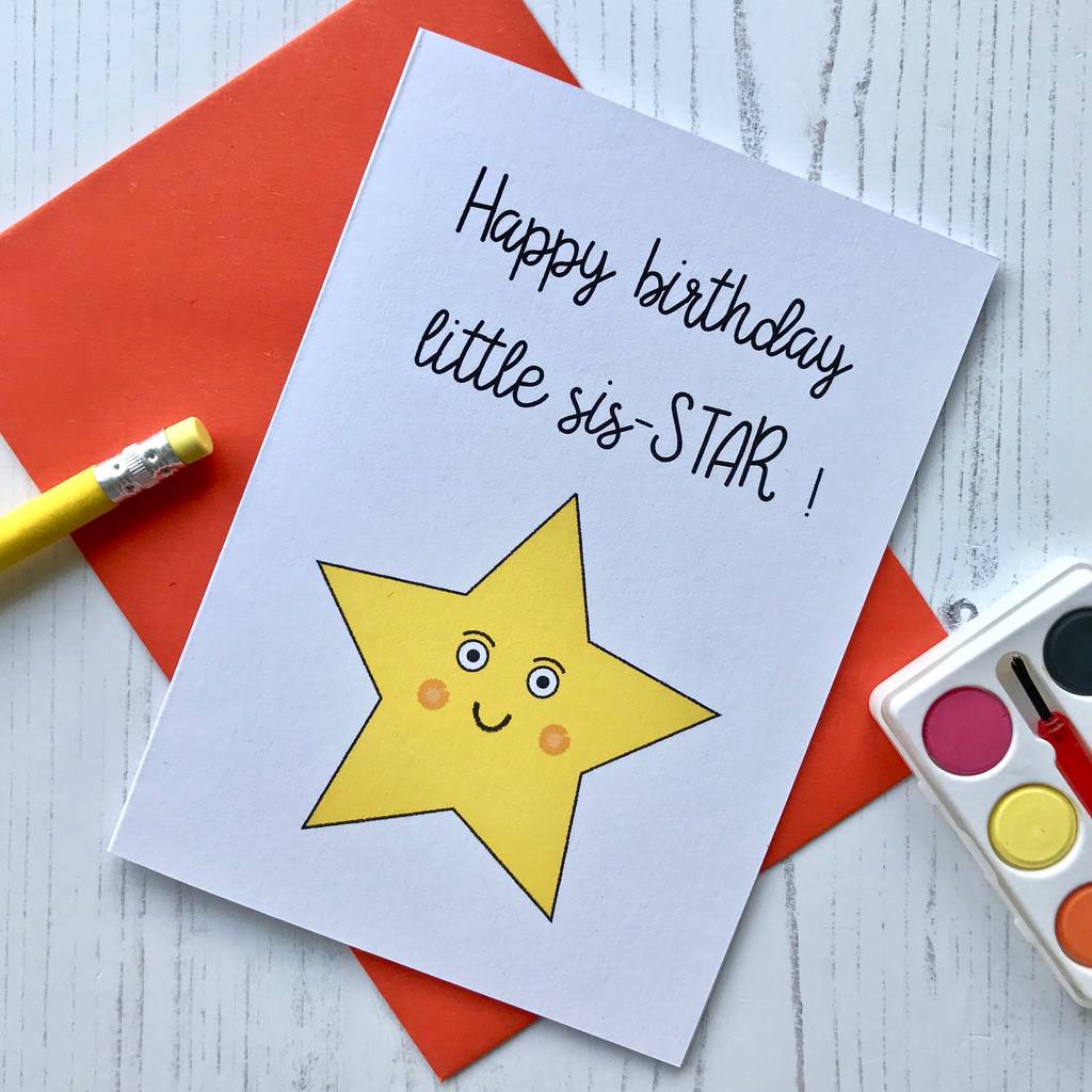 Little Sister Birthday Card By Adam Regester Design