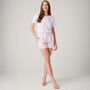 Women's 'Shell Pink' Satin Stripe Cotton Sleep Shorts, thumbnail 1 of 4