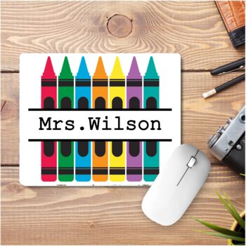 Personalised Crayon Mouse Mat Teachers Gift, 2 of 5