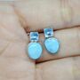 Larimar, Blue Topaz Gold Earrings, thumbnail 4 of 12