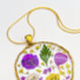 Medium Necklace With Violets, Purple And Yellow Flowers, thumbnail 6 of 12