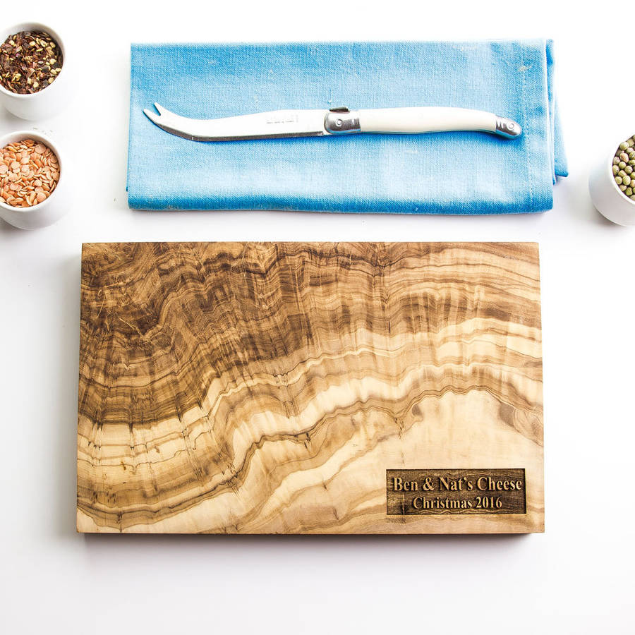 Personalised Olive Wood Chopping / Cheese Board By The Rustic Dish ...