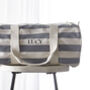 Personalised Striped Holdall | Grey, thumbnail 2 of 2
