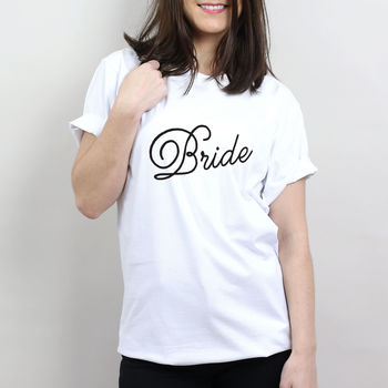 bride t shirt rose gold