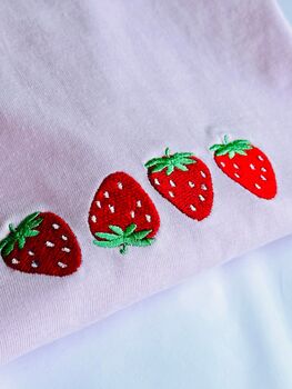 Embroidered Strawberries T Shirt, 4 of 6